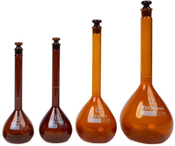 Amber Volumetric Flasks from Vee Gee Scientific
