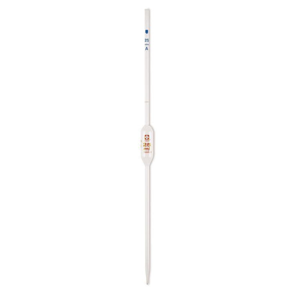 25 mL MOHR MEASURING PIPET in 1/10 mL SIBATA CLASS "A" 25 mL MOHR MEASURING PIPET in 1/10 mL SIBATA CLASS "A"