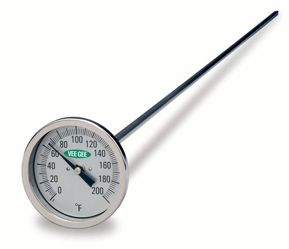 Vee Gee 82200-48 Compost Dial Thermometer, 5/16 Dia. Stem